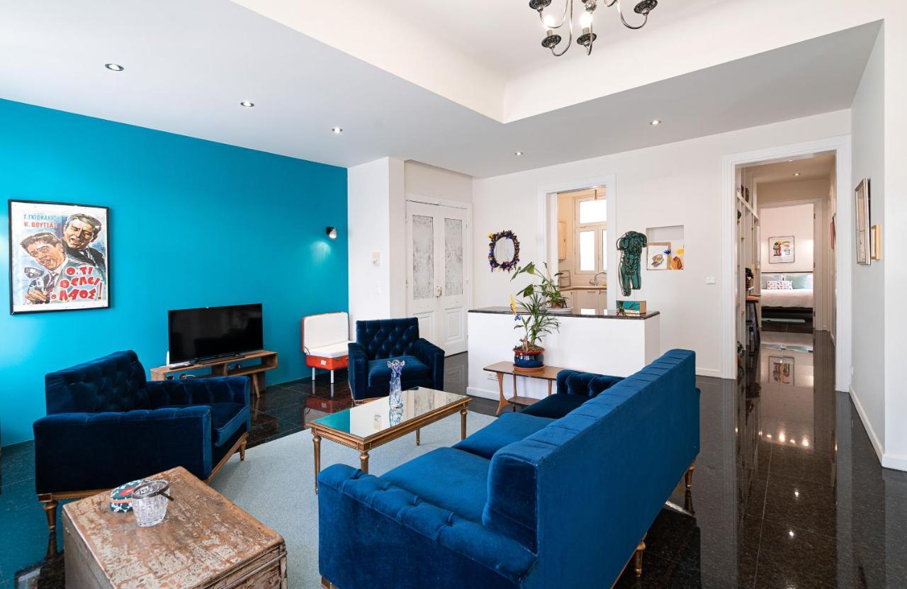 Spacious & Artistic Retro 2Bd Apt With Sauna أثينا المظهر الخارجي الصورة